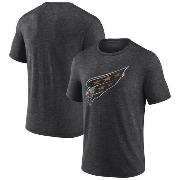 Men's Charcoal Washington Capitals Wraparound Tri-Blend T-Shirt