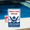 thumbnail image 2 of Cartel metálico Pool Decor Urnjkfo Swim At Own Risk de 30 x 20 cm, 2 of 6