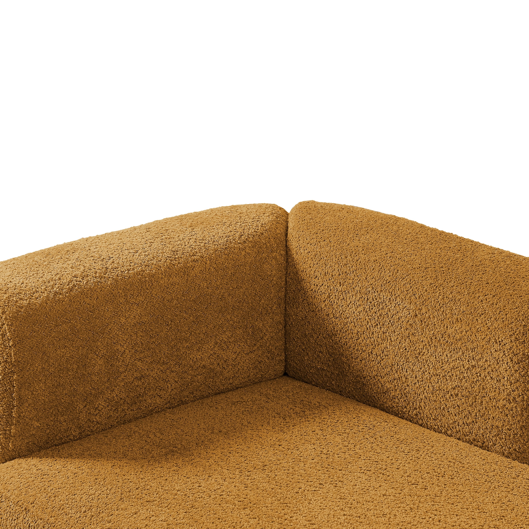 Miniyam Boucle Chaise Lounge Chair, One Arm Upholstered Chaise Sofa with Single-Sided Back and Legs for Living Room, Orange