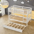 thumbnail image 4 of Ouyessir Wood Twin Over Twin Bunk Bed with Trundle and Built-in Shelves, Convertible to 2 Twin Size Platform Bed, Kids Bunk Bed with Ladder and Safety Rails, 4 of 9