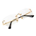 thumbnail image 2 of Luxury Trendy Old School Retro Gold Wire Frame 90's Rimless UnisexClear Lens Hip Hop Rectangle Frameless Eye Glasses For Men Women, 2 of 6