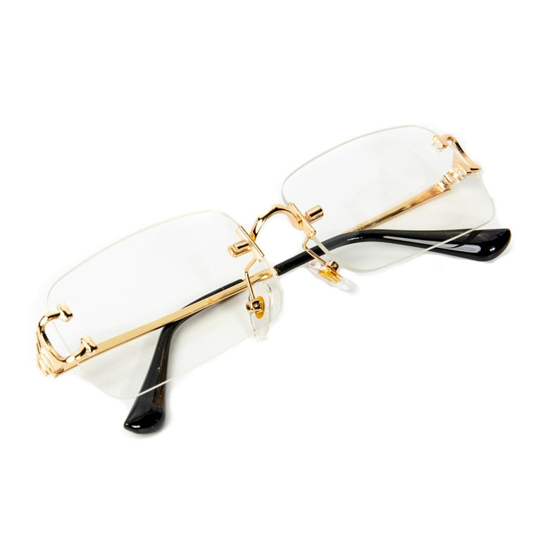Woodrow Rectangle Golden Rimless Eyeglasses