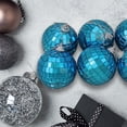 thumbnail image 3 of Pack of 6 Blue Mirrored Disco Christmas Ball Ornaments 2.5" (60mm), 3 of 4