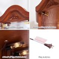thumbnail image 3 of Llinc Store Lighted Glass Cabinet Lighted Corner Cabinet Corner Display Curio Cabinet, Wine Cabinet with Adjustable Glass Shelves Carved Decoration, Oak, 3 of 6