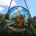 thumbnail image 2 of Mink Ornament Christmas 2025, Mink Stained Glass Window Panel – Handcrafted Art Sun Catcher for Bright and Cheerful Homes, 2 of 5