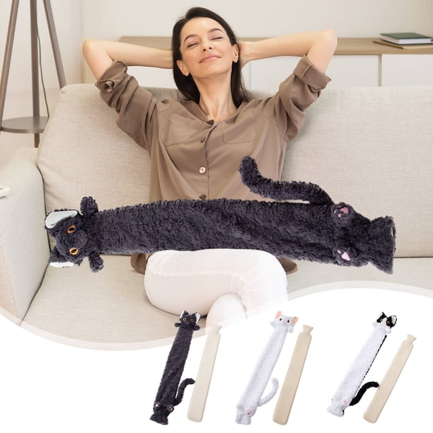 Bolsa de agua caliente extra larga 35,43 pulgadas | Goma alemana con estampado de gato | Relleno de colchas de cama caliente de invierno | A prueba de fugas, portátil, multicolor | Terapia de calor