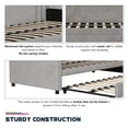 thumbnail image 4 of DHP Oxford Upholstered Twin Daybed and Twin Trundle Set, Light Gray Velvet, 4 of 9