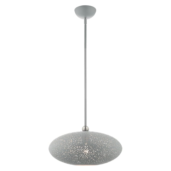 49184-80 Livex Lighting Charlton - 1 Light Pendant in Contemporary Style - 15.88 Inches wide by 18.75 Inches high-Nordic Gray Finish    -Traditional