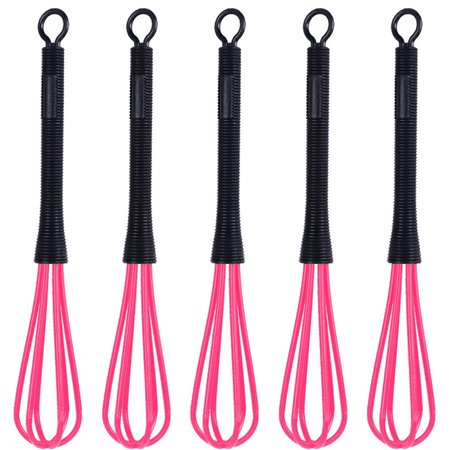 

Egg Whisk 5PCS Plastic Salon Barber Whisk Mini Hairdressing Hair Color Dye Cream Whisk Kitchen Balloon Mixer Tool Pink