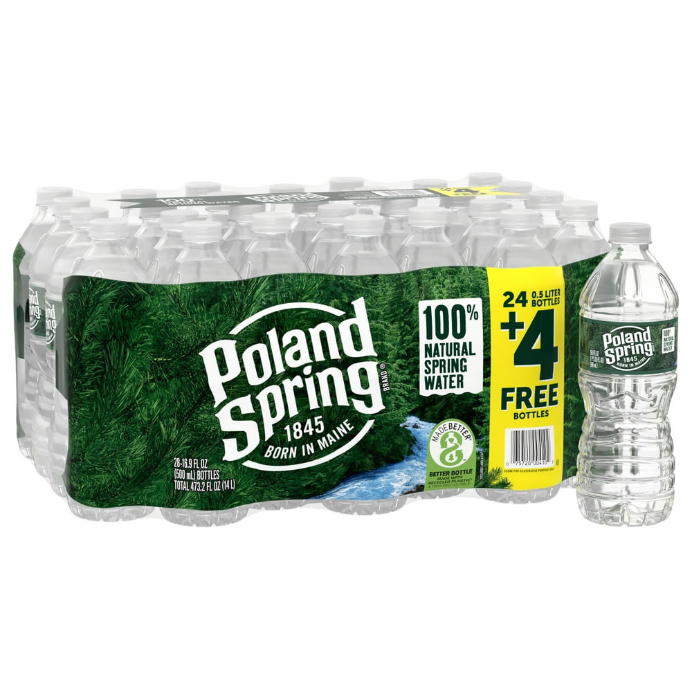 POLAND SPRING Brand 100 Natural Spring Water, 16.9ounce plastic