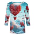 thumbnail image 5 of T-Shirt Imprimé Mode Aqestyerly pour Femme à Manches 3/4 avec Col Rond et Manches Courtes, 5 of 5
