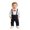 AB16 Blue, variant on Bainana Kids Christmas Gentleman Outfit Set Long Sleeve Letter Print Shirt And Suspender Pants 2 Pieces Suit Set Infant Boys Girls Breathable Active Wear