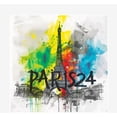 thumbnail image 5 of Colorful Eiffel Tower Adult White Crew Neck Long Sleeve Tee-3XL, 5 of 6
