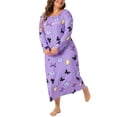 thumbnail image 4 of DARING DIVA Women's Plus Size Floral Long Sleeve Casual Nightgowns 1X Light Purple, 4 of 6