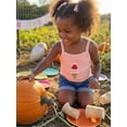 thumbnail image 5 of BemeyourBBs Toddler Baby Girls Summer Clothes Infant Baby Girl Denim Outfit Cute Bee Cake Ice Cream Floral Embroidery Ribbed Tank Vest Tops with Pockets Rolled Jeans Denim Shorts 2Pcs Set, 5 of 7