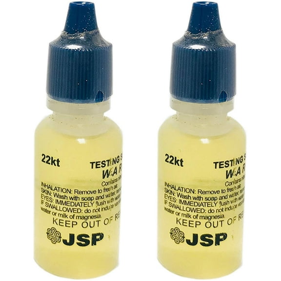 2 Bottles 22K Gold Metal Test Acid Karat Testing Liquid Solution Jewelry Tester