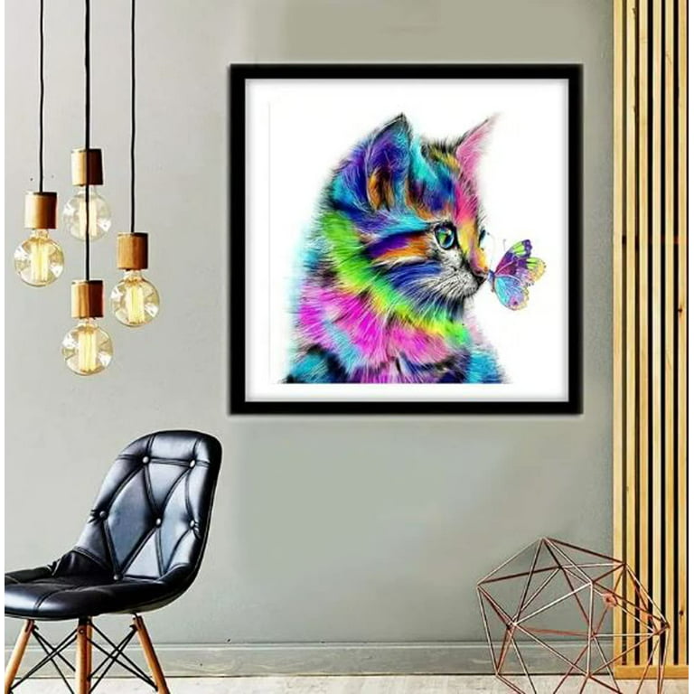  Adult Diamond Painting Kits, Happy Colorful Cat DIY Diamond  Painting Starter Kits, Full Diamond Embroidery Crystal Painting, Office  Decor Home Decor Wall Decor Gift 8X12inch