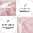 thumbnail image 4 of NAYOROOM Pink Floral Grid Pattern Duvet Cover King Set, 3 Piece Reversible Super Soft Breathable Comforter Cover, 4 of 8