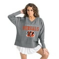 thumbnail image 4 of Women's Gameday Couture  Gray Cincinnati Bengals French Terry V-Neck Pullover Sweatshirt, 4 of 7