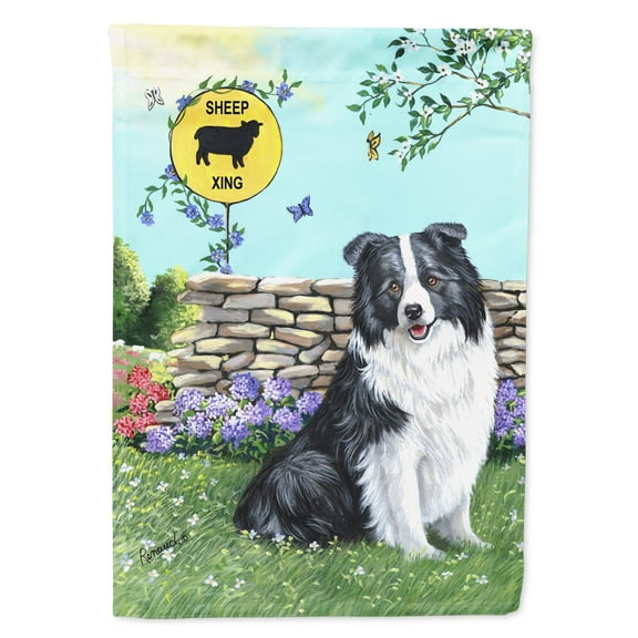 Carolines Treasures PPP3030GF Border Collie Crossing Flag Garden Size  Small multicolor