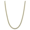 thumbnail image 1 of 14k Gold 5.2mm Semi-solid Pav_ Cuban Curb Chain Necklace 24" - with Secure Lobster Lock Clasp, 1 of 5