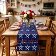 thumbnail image 4 of Cififendec Patriotic Rustic Table Runner, 72"×13", 4th of July Star & Stripes Rustic Table Scarf, Red White Blue Decor for Memorial Day, Kitchen & Farmhouse Dining Table Decor, 4 of 5
