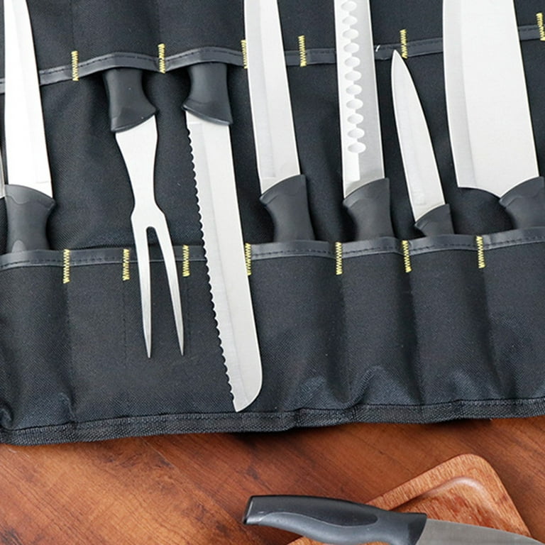 Chef Knife Roll Bag, 10 Pockets Canvas Knife Case, Knife Bag, Knife Wrap  Wallet, Cutlery Knife Pouch Holders Protectors for Chef Knives Kitchen  Utensils, Tool Roll, Blue 
