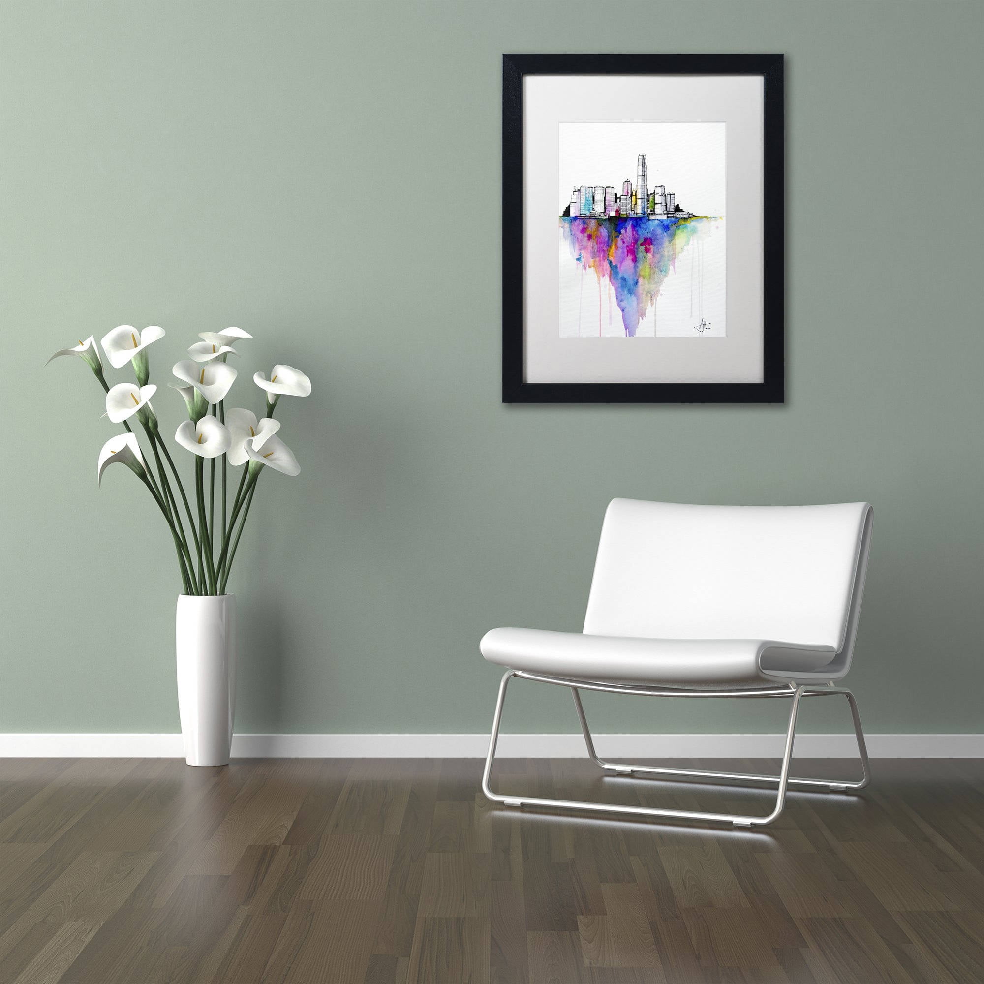 Trademark Fine Art 'Monolith II' Canvas Art by Marc Allante, White Matte, Black Frame