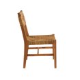 thumbnail image 6 of DecMode Teak Wood Handmade Lounge Chair with Woven Banana Leaf Seat, Light Brown, Set of 2, 6 of 10