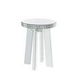 thumbnail image 5 of ACME Lotus End Table, Mirrored, Faux Ice Cube Crystals, 5 of 5