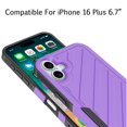 thumbnail image 2 of For Iphone 16 Plus 6.7 Inch Noble Lined Shockproof Dual Layer Hybrid - Dark Purpleblack, 2 of 6
