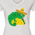 thumbnail image 4 of Inktastic Taco Chameleon Women's V-Neck T-Shirt, 4 of 5