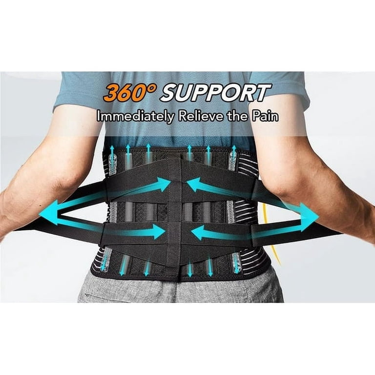 CRAZY AL'S Back Brace For Lower Back Pain - 6 Support Stays, Breathable Mesh, Sizes S-XXL
