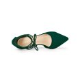 thumbnail image 4 of Unique Bargains Women's Pointy Toe Chunky Heel Lace Up Pumps Green 7, 4 of 7