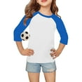 thumbnail image 6 of 3/4 Sleeve Shirt for Girls Boys Casual Raglan Basic Tees Fall Crew Neck Baseball Tops Blouse 3-14 Years, 6 of 7