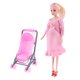 thumbnail image 1 of Muñeca de mamá embarazada rosa 1: 6 con carrito de bebé para niños Juguete interactivo divertido Macarena Muñeca madre embarazada, 1 of 8
