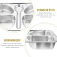 thumbnail image 4 of Luxshiny 1Pcs Simple Style Divided Plate Made Of Stainless Steel For Children Silver, 4 of 8