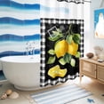 thumbnail image 5 of No Hook Shower Curtain, Yellow Lemon Shower Curtains for Bathroom with See Through Top Window, Summer Botanical Black White Checkered Waterproof & Washable Bath Curtain Narrow 54"x78", 5 of 9