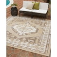 thumbnail image 2 of Unique Loom Outdoor Traditional Collection Area Rug - Valeria (10' Square Natural/Ivory), 2 of 8