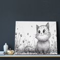 thumbnail image 3 of Zufioo Cute Cat Meadow Sketch Print Canvas Decorative Painting with Solid Wood Frame Art Decoration, Suitable for Home and Office Wall Decoration, 3 of 6
