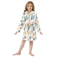 thumbnail image 6 of FORMRS Niños Bathrobe Unisex Hooded Robe Soft Plush Pajamas Sleepwear, Size 7-9T, Colorful Flowers, 6 of 7