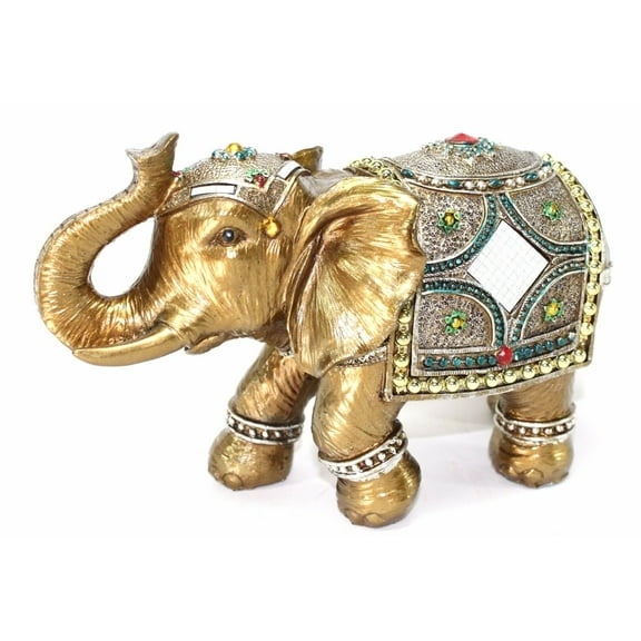 Feng Shui 9" Elegant Elephant Trunk Statue Lucky Figurine Gift & Home Decor G16215