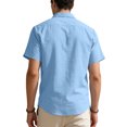 thumbnail image 5 of LTTVQM Men Linen Shirts Casual Short Sleeve Button Down Shirts Beach 2026 Summer Clothes Sky Blue XL, 5 of 5