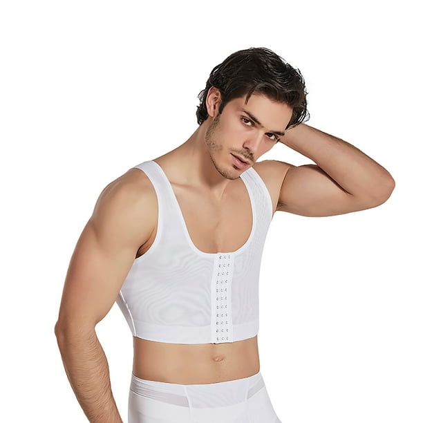 Japceit Men's Slimming Body Shaper Vest Corset Chest Flat Chest Bandage Tight  Body Shaper Underwear, Up Size to 2XL 