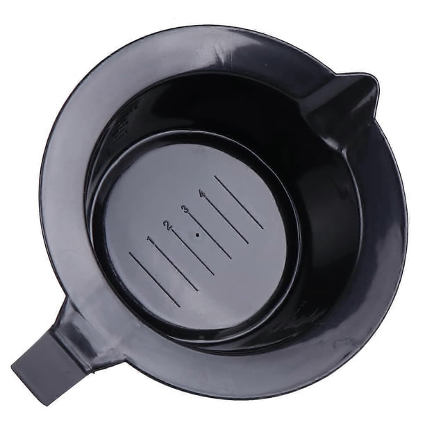 Juego de 4 recipientes de plástico para mezclar tinte para el cabello, color negro, ideales para salones de belleza y barberías.