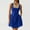 Blue, variant on Sakmal Summer Dresses for Women 2024 Solid Pleated Sports Sleeveless Comfort Fit Purple Mid-Length Slip Dress