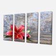 thumbnail image 2 of Beautiful Fallen Red Lily Flower - Large Floral Canvas Artwork, 2 of 3