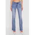 thumbnail image 3 of Women's Trendy Mid Rise Whiskered Bootcut Jeans, 3 of 4
