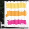 thumbnail image 3 of Ambesonne Orange and Pink Shower Curtain, Grunge Banners, 69"Wx70"L, Pale Yellow Marigold, 3 of 4