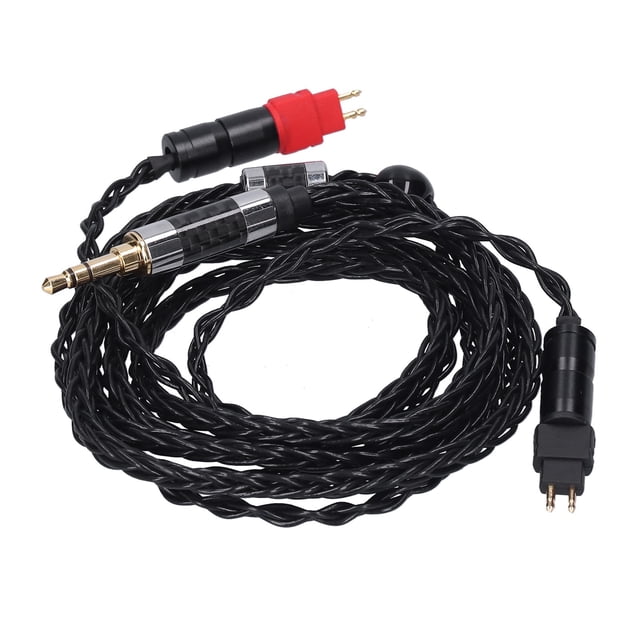 Cable de audio plateado OCC balanceado de 8 núcleos y doble aguja Bling Bling para Sennheiser HD600 HD580 3,5 mm estéreo
